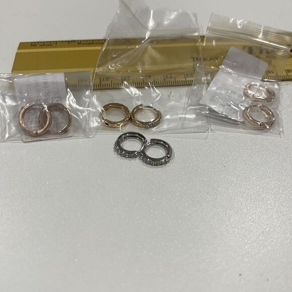 HUGGIE HOOPS with Rhinestone edge! - Picture 4 of 4